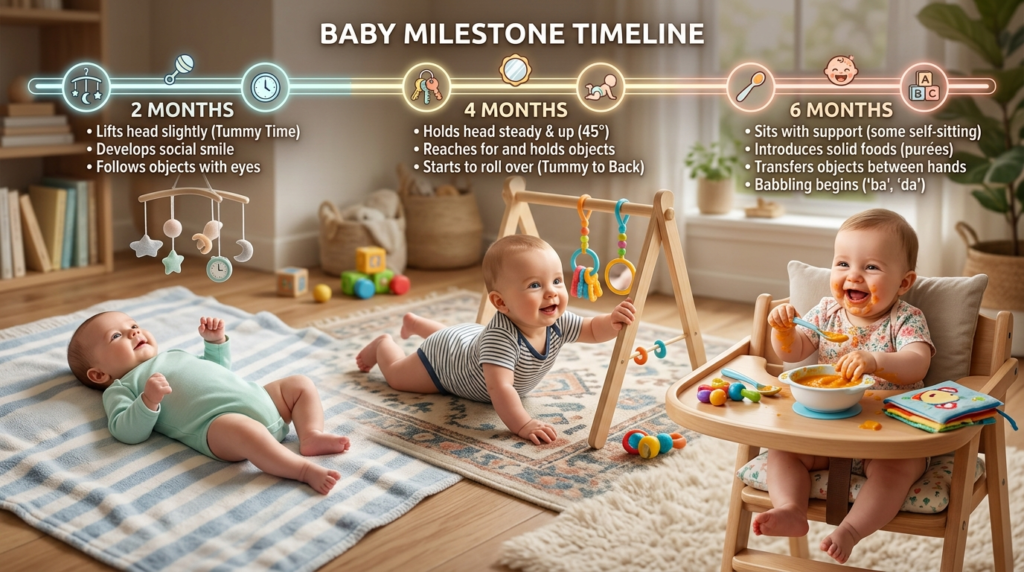 Fases do desenvolvimento do bebê ao longo dos meses