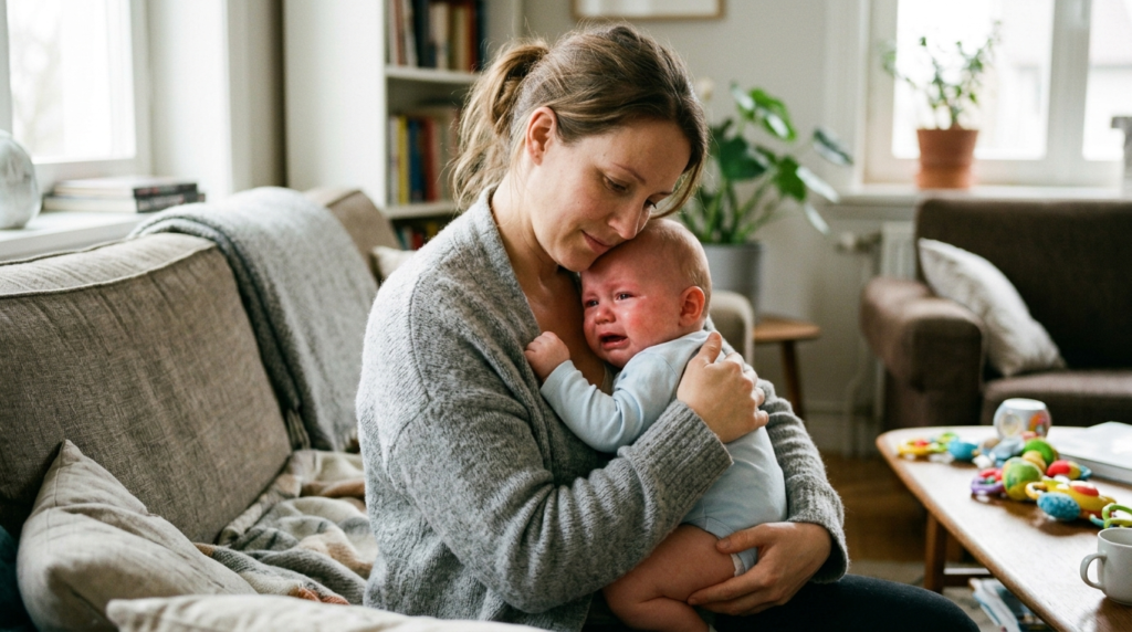 Bebê mais irritado durante salto de desenvolvimento